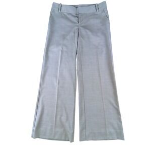 Gap The Trouser Womens 6 Tall Gray Wool Blend Wide Leg Stretch Dress Pants